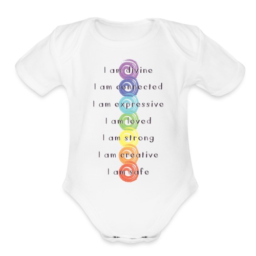 Just For Today Chakras - Organic Short Sleeve Baby Bodysuit