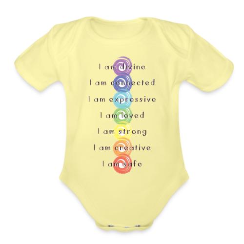 Just For Today Chakras - Organic Short Sleeve Baby Bodysuit