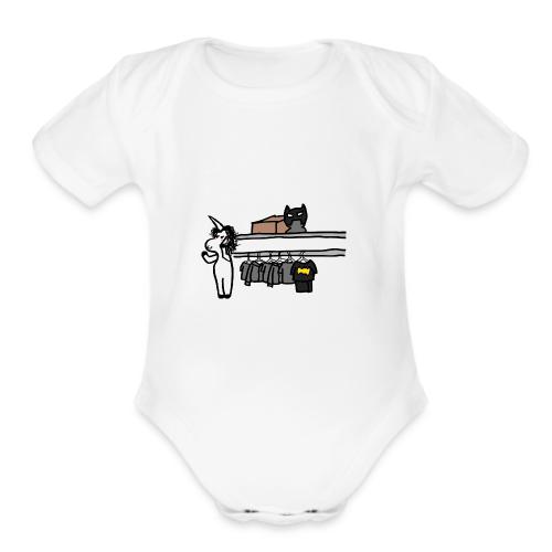Phonecall unicorn - Organic Short Sleeve Baby Bodysuit