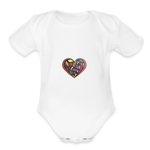 crystal heart - Organic Short Sleeve Baby Bodysuit