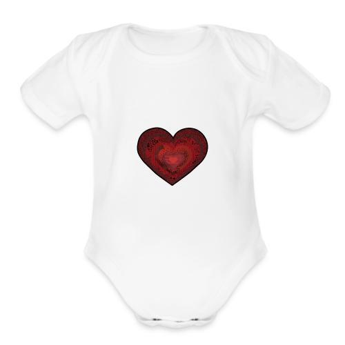 Corazón de patrón - Organic Short Sleeve Baby Bodysuit