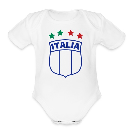 italia shield 4 stars 3 color v2 - Organic Short Sleeve Baby Bodysuit