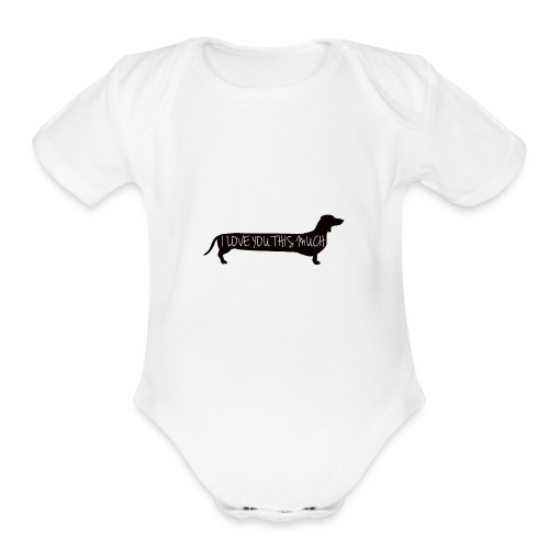 Dachshund Love - Organic Short Sleeve Baby Bodysuit