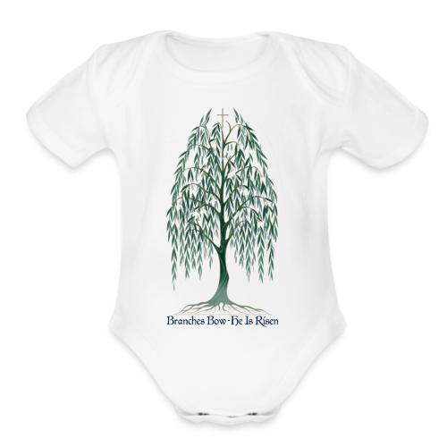Easter Branches Bow Willow T Shirt, Easter Gift - Organic Short Sleeve Baby Bodysuit