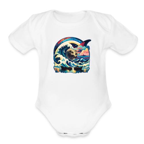 Moonlight Sun Waves - Organic Short Sleeve Baby Bodysuit