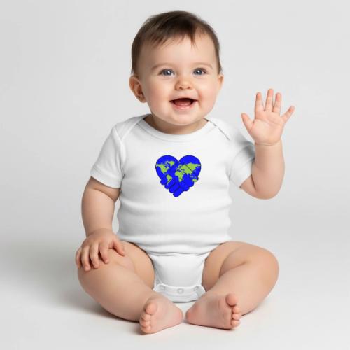 World United in Love - Organic Short Sleeve Baby Bodysuit