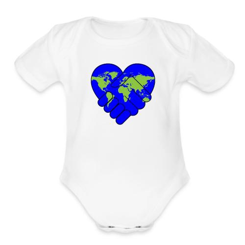 World United in Love - Organic Short Sleeve Baby Bodysuit