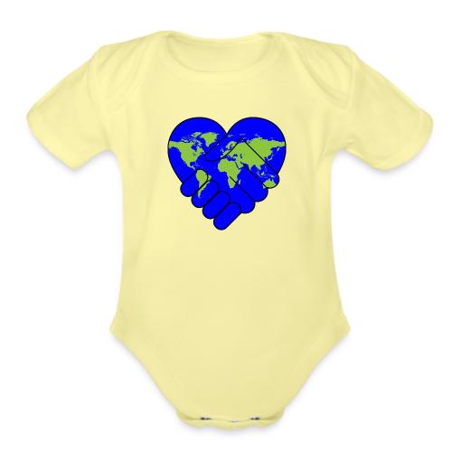 World United in Love - Organic Short Sleeve Baby Bodysuit