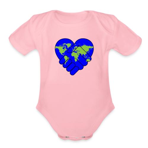 World United in Love - Organic Short Sleeve Baby Bodysuit