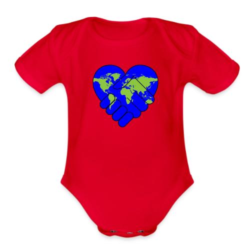 World United in Love - Organic Short Sleeve Baby Bodysuit