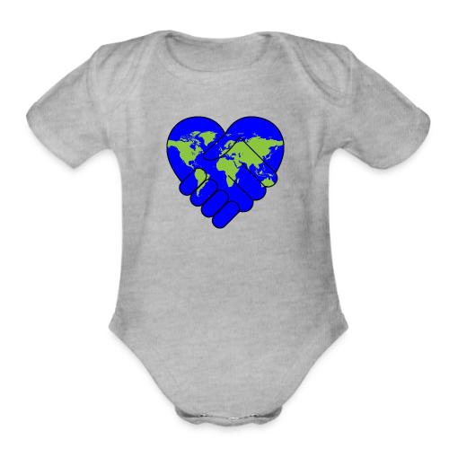 World United in Love - Organic Short Sleeve Baby Bodysuit