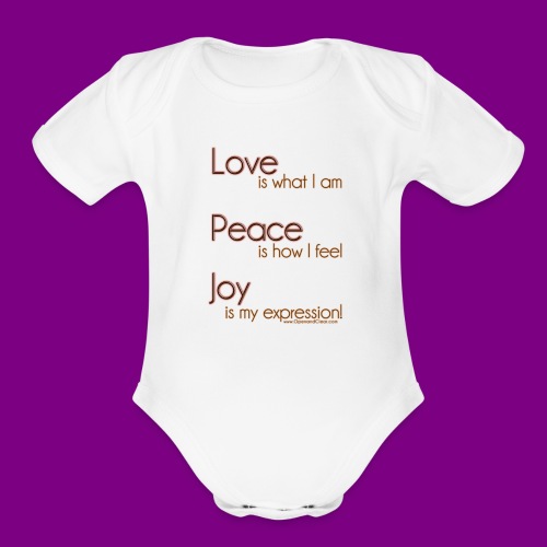 LOVE PEACE JOY - Organic Short Sleeve Baby Bodysuit