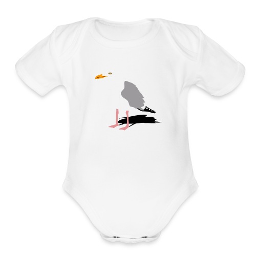 sea gull seagull harbour bird beach sailing - Organic Short Sleeve Baby Bodysuit