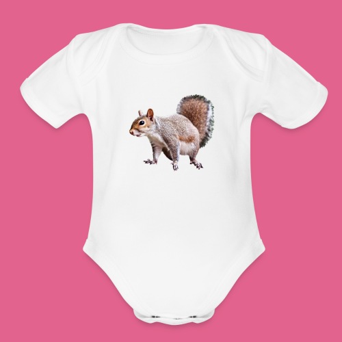 squirrel clipart 2 - Organic Short Sleeve Baby Bodysuit