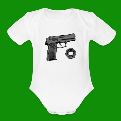 Gun Nut - Organic Short Sleeve Baby Bodysuit