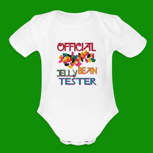 Official Jelly Bean Tester - Organic Short Sleeve Baby Bodysuit