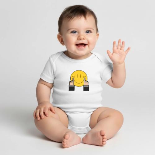 Smile design - Organic Short Sleeve Baby Bodysuit