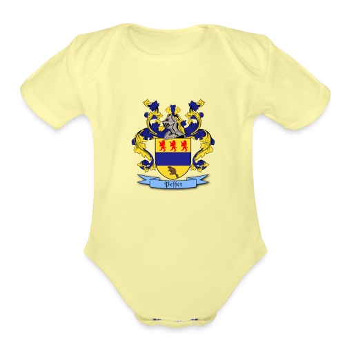 Peffer Family Crest - Organic Short Sleeve Baby Bodysuit