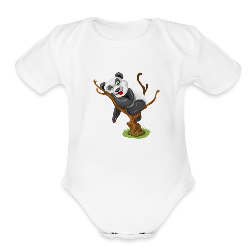 panda t-shirt - Organic Short Sleeve Baby Bodysuit