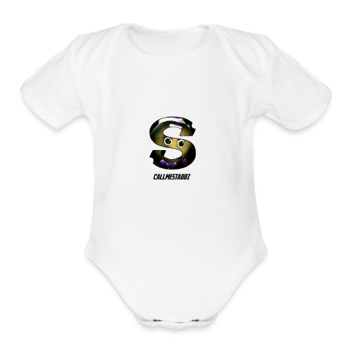 CallMeStabbzHD Logo - Organic Short Sleeve Baby Bodysuit