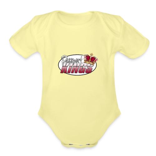 Passportkings white shirt design - Organic Short Sleeve Baby Bodysuit