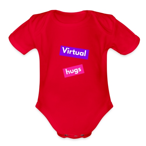 Virtual hugs - Organic Short Sleeve Baby Bodysuit