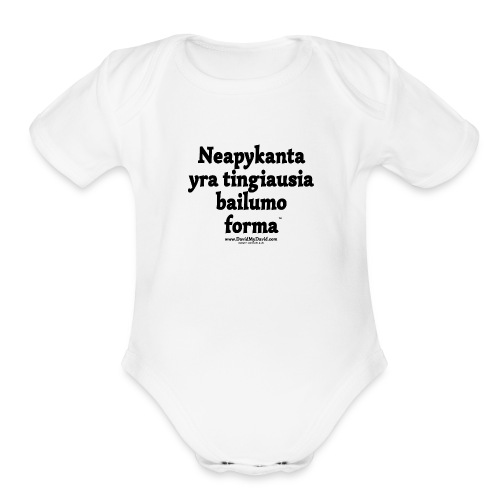 Hatred - Laziest Form of Cowardice (Lithuanian) - Organic Short Sleeve Baby Bodysuit