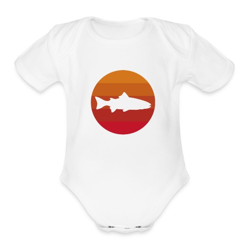 Trout Fishing outdoors - Organic Short Sleeve Baby Bodysuit