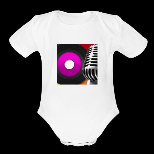 Record & Microphone For Audiophiles - Organic Short Sleeve Baby Bodysuit