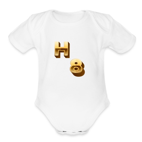 H 8 Letter & Number logo design - Organic Short Sleeve Baby Bodysuit