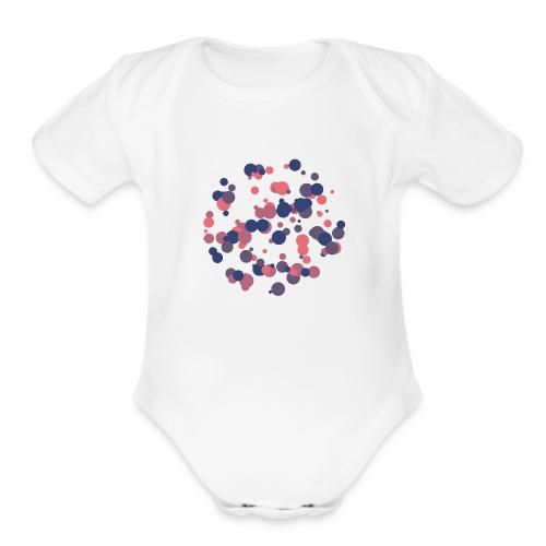 abstract circles pattern - Organic Short Sleeve Baby Bodysuit