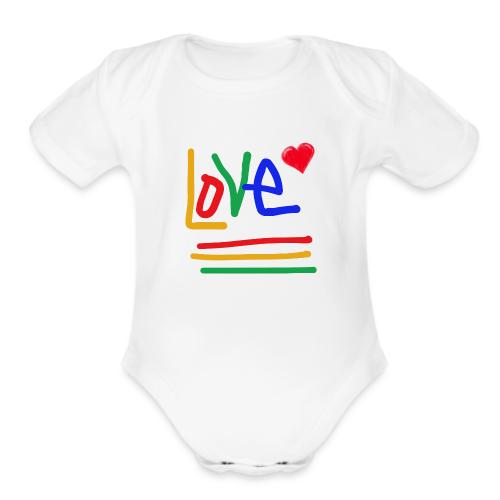Love - Organic Short Sleeve Baby Bodysuit