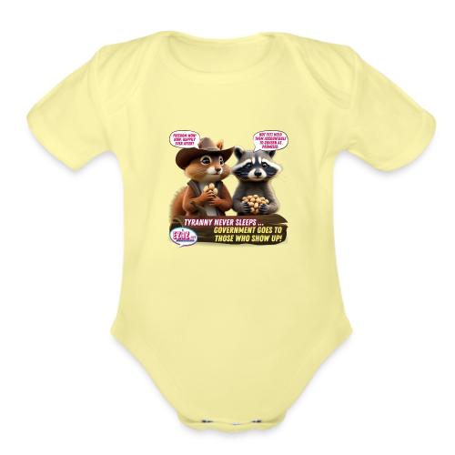 Freedom Squirrel and Raccoon - Organic Short Sleeve Baby Bodysuit