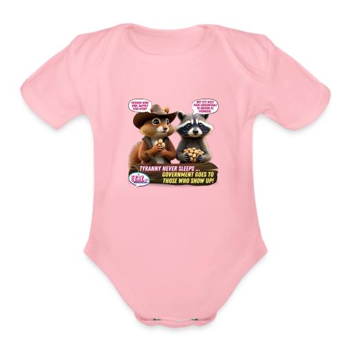Freedom Squirrel and Raccoon - Organic Short Sleeve Baby Bodysuit