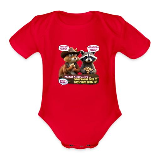 Freedom Squirrel and Raccoon - Organic Short Sleeve Baby Bodysuit
