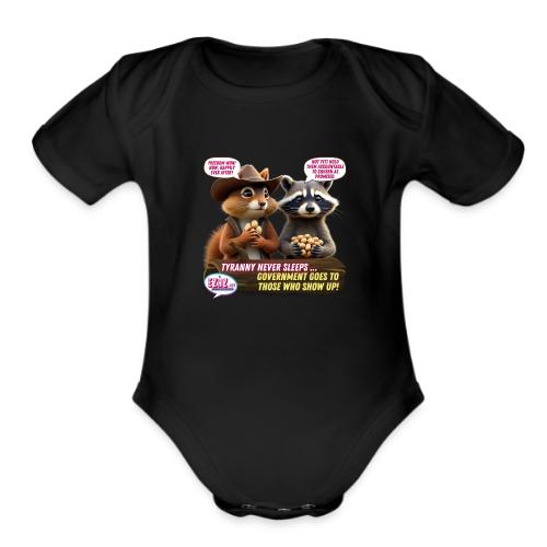 Freedom Squirrel and Raccoon - Organic Short Sleeve Baby Bodysuit