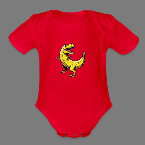 Bananasaurus REX – Funny T-Rex Banana Design - Organic Short Sleeve Baby Bodysuit