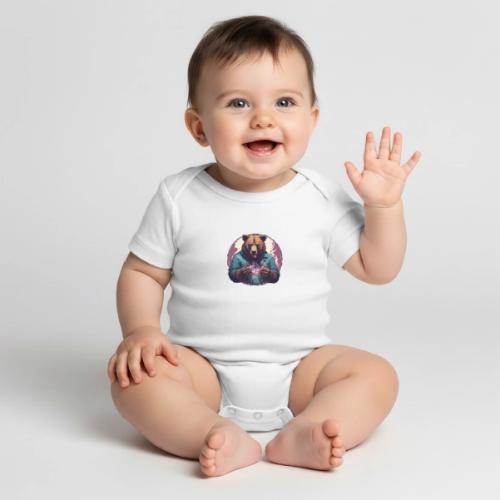 Magical Bear - Organic Short Sleeve Baby Bodysuit