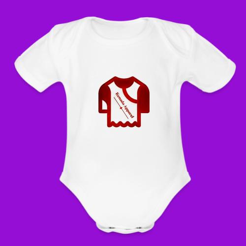 Kenada Logo white spray - Organic Short Sleeve Baby Bodysuit