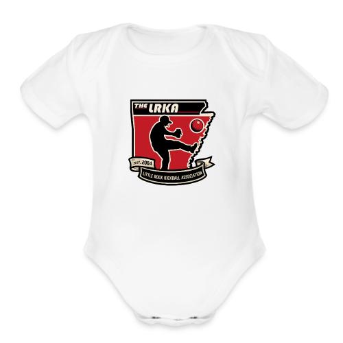 Black/Red State LRKA 2026 Logo - Organic Short Sleeve Baby Bodysuit