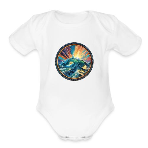 Rainbow Ray Wave - Organic Short Sleeve Baby Bodysuit