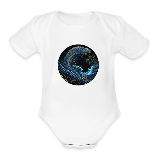 Leaf Wave - Organic Short Sleeve Baby Bodysuit