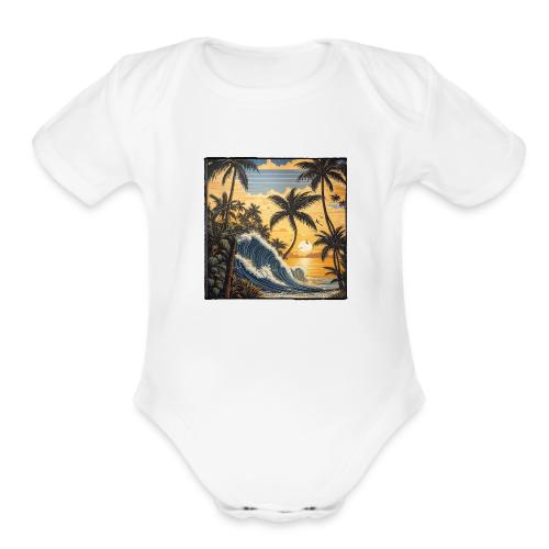 Jungle Wave Sunrise - Organic Short Sleeve Baby Bodysuit