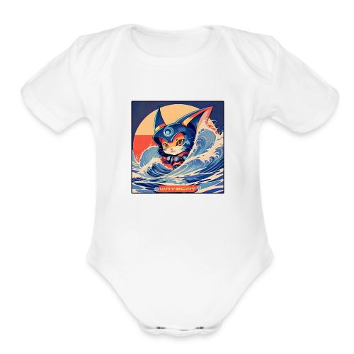 Wavecat Kitten - Organic Short Sleeve Baby Bodysuit