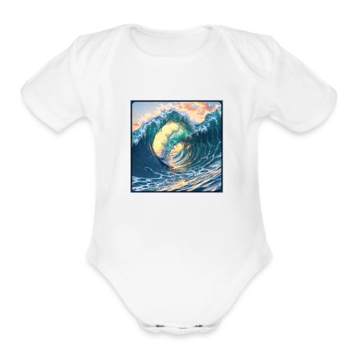 Double Barrel Wave - Organic Short Sleeve Baby Bodysuit