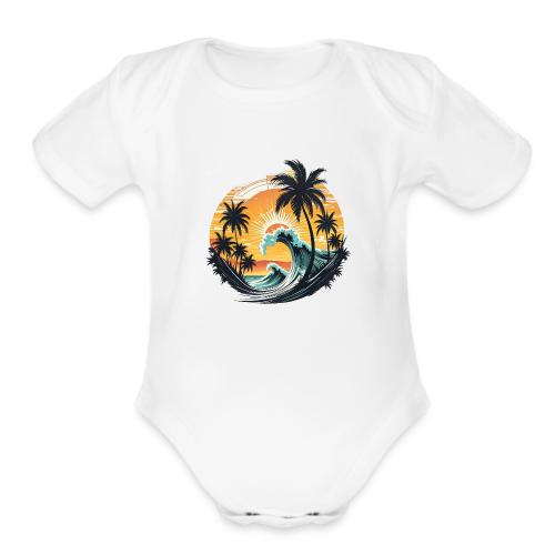 Sunshine Peak Waves - Organic Short Sleeve Baby Bodysuit