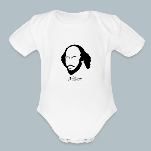 William Shakespeare Silhouette & Hirsute - Organic Short Sleeve Baby Bodysuit