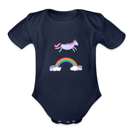 Flying Unicorn - Organic Short Sleeve Baby Bodysuit