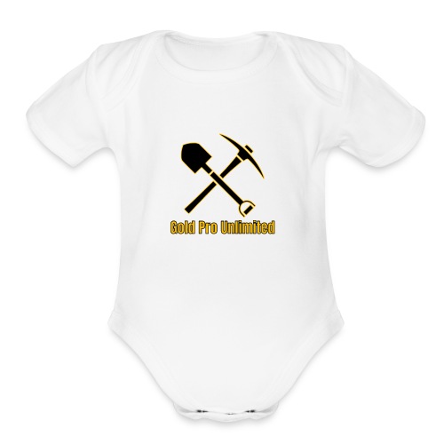Pick Axe and Shovel Gold 1 - Organic Short Sleeve Baby Bodysuit