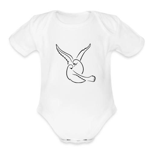EMBRACED_TURTLEDOVES - Organic Short Sleeve Baby Bodysuit